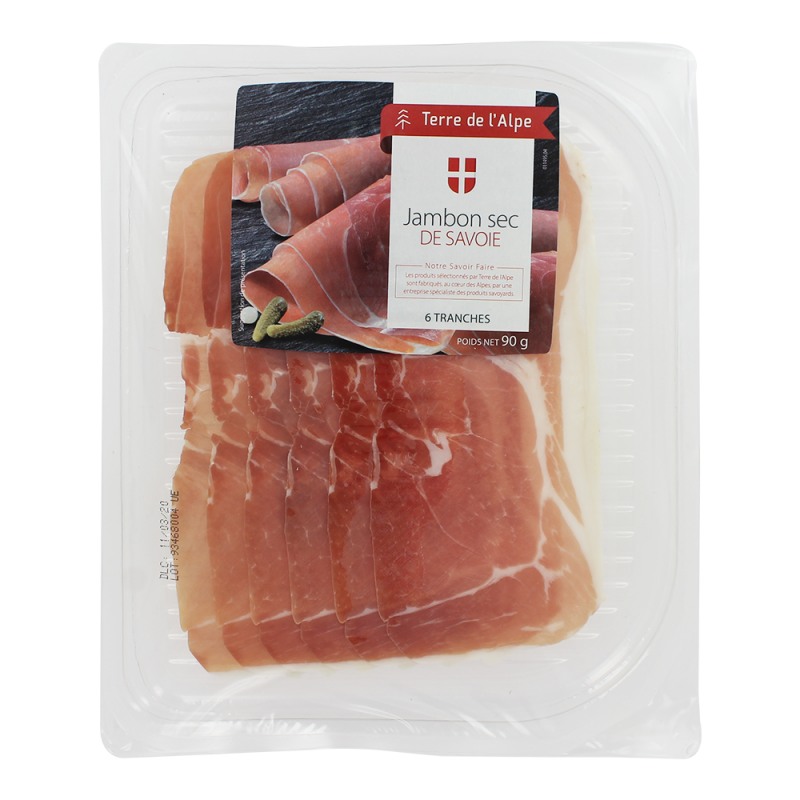 Jambon sec de Savoie Le paquet de 90g TERRE DE L'ALPE Jambon sec de Savoie Le paquet de 90g TERRE DE L'ALPE
