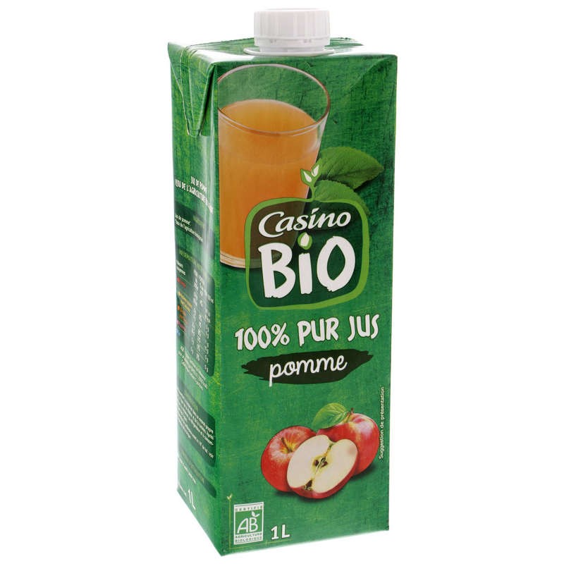 CASINO BIO Pur jus pomme Bio 1L CASINO BIO Pur jus pomme Bio 1L